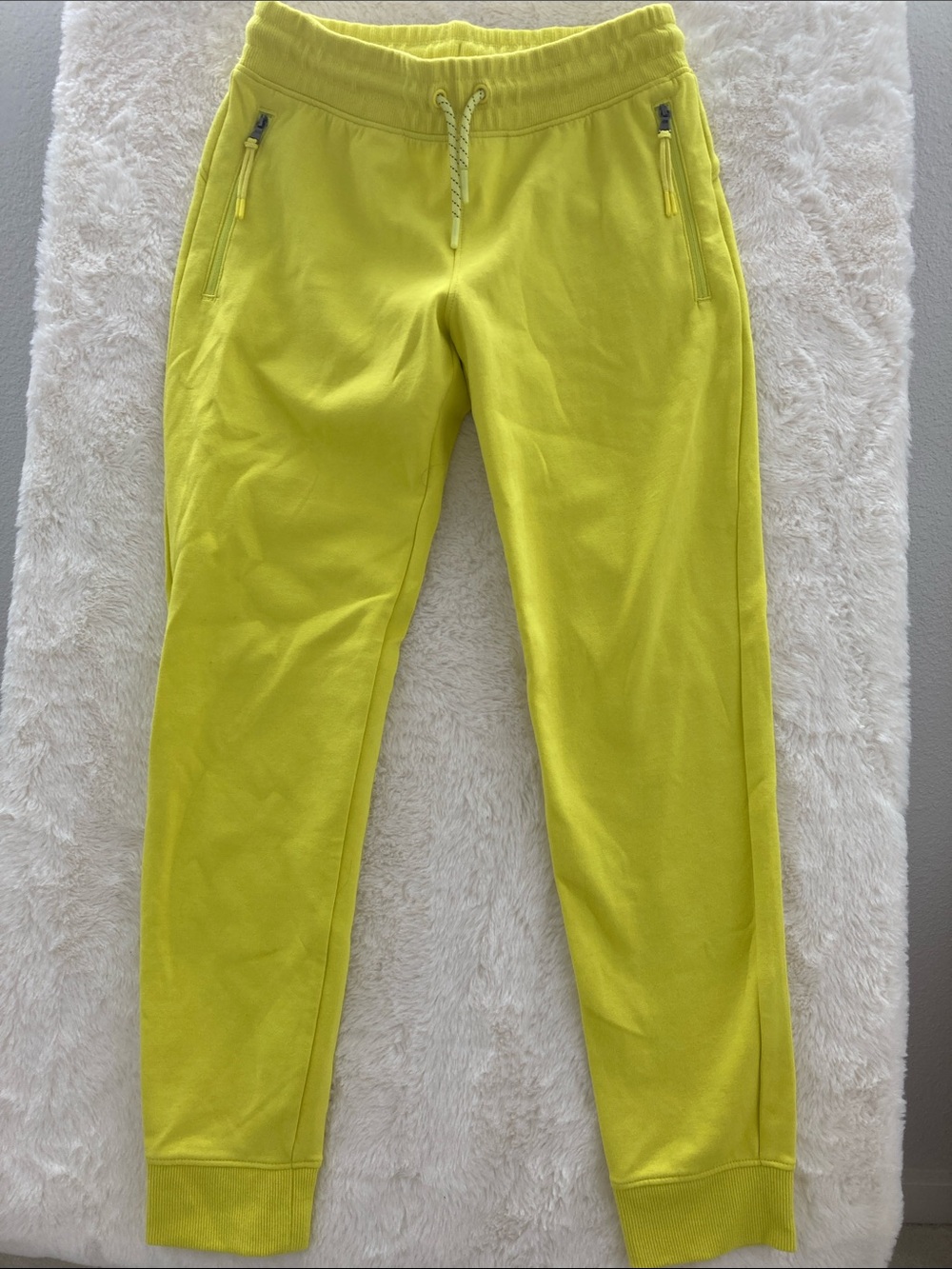 SALE! Old Navy Lime Green Pink Drawstring Jogger Sweatpants Zip Pockets L 10-12